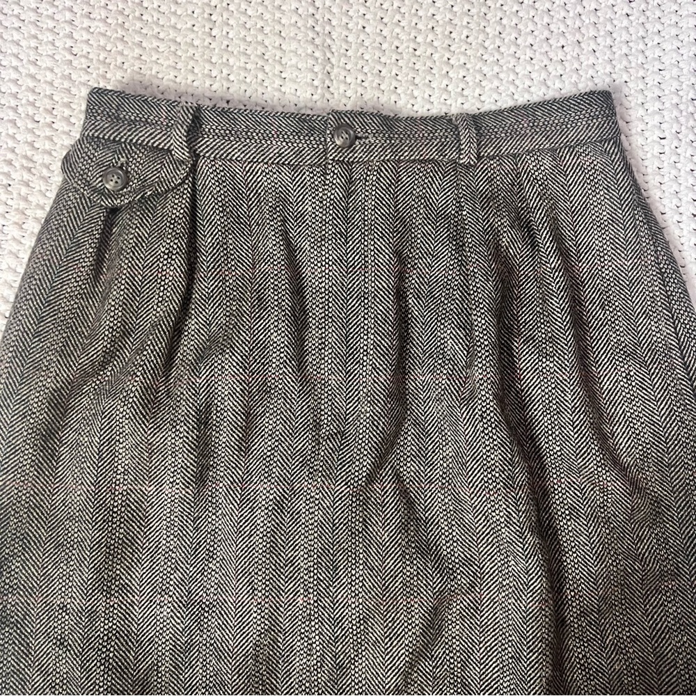 Ralph Lauren Vintage Made in USA Brown Tweed Midi Skirt With Pockets - Picture 2 of 9